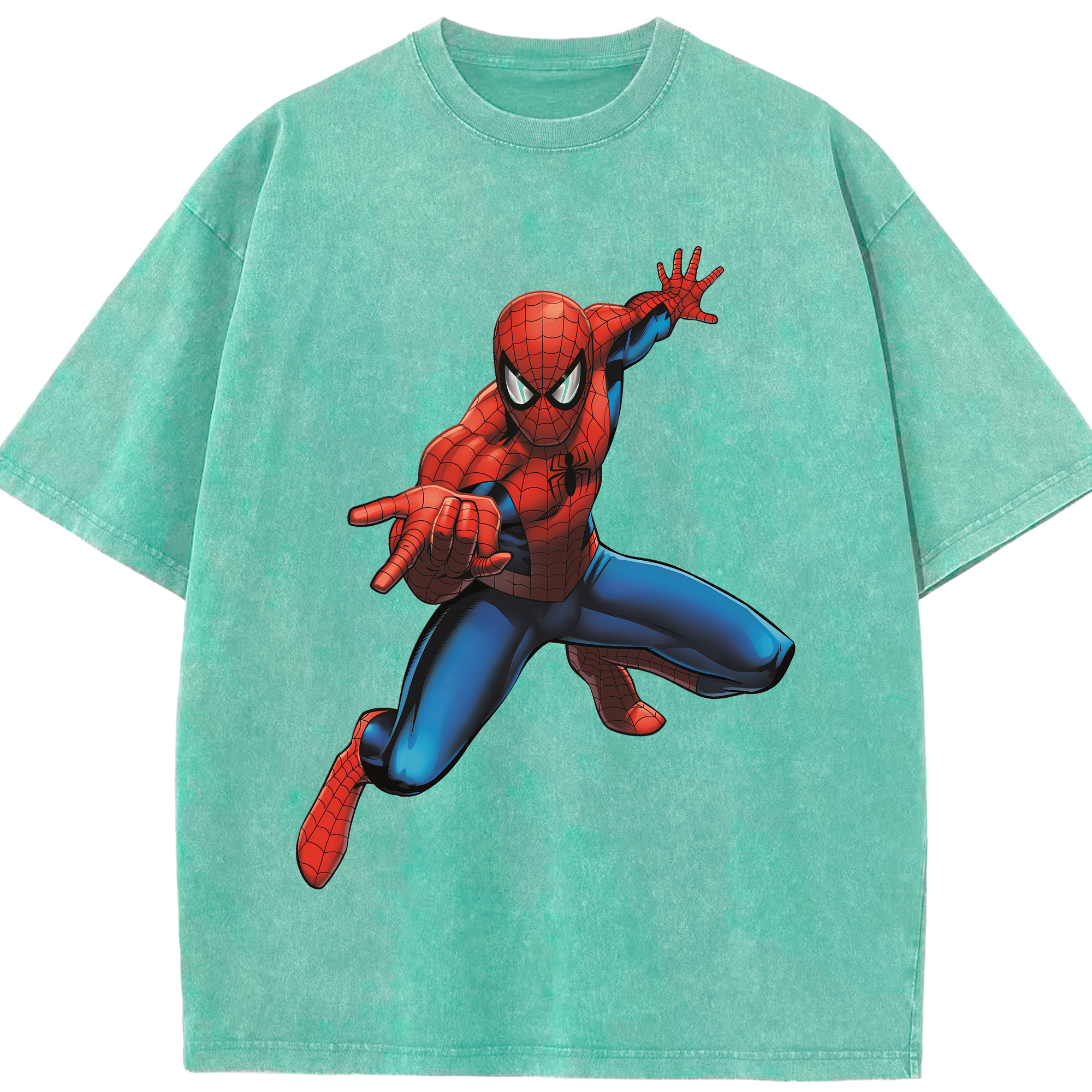 （画像用） Spider Man スパイダーマン 綿100% ヴィンテージ風 半袖Tシャツ（フロントプリント）